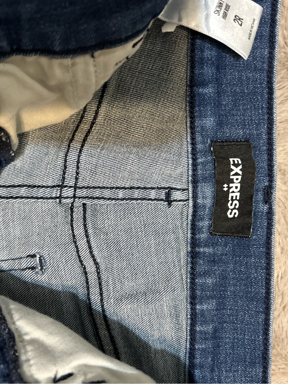 Express Dark Blue Denim High-Rise Jeans - Picture 4 of 7